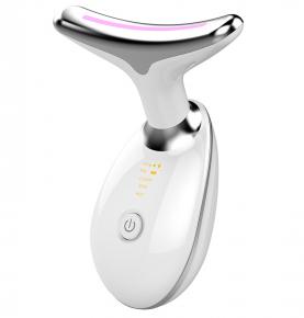 LED Light Therapy Galvanic Anti Aging Face Lifting Skin Care Neck Massager with Heat EMS Beauty Machine